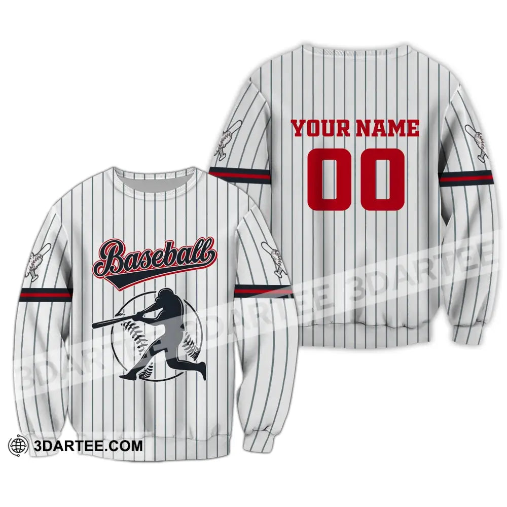 Man Shirt Custom Name Baseball T-Shirt Gift For Player Long Sleeve / S