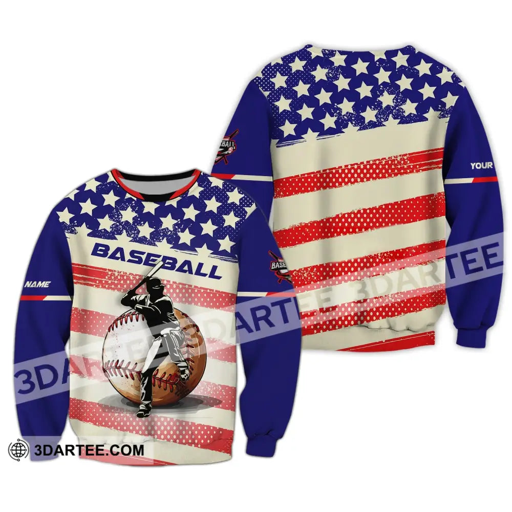 Man Shirt Custom Name Baseball T-Shirt Gift For Player Long Sleeve / S T-Shirt