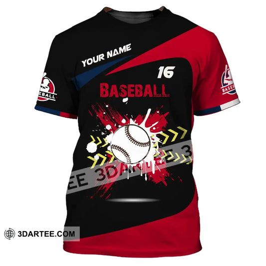 Man Shirt Custom Name Baseball T-Shirt Gift For Player / S