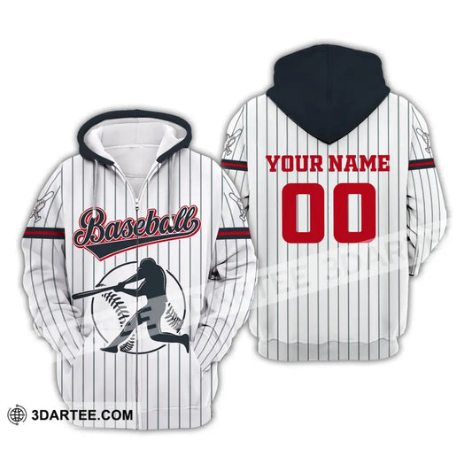 Man Shirt Custom Name Baseball T-Shirt Gift For Player Zipper Hoodie / S