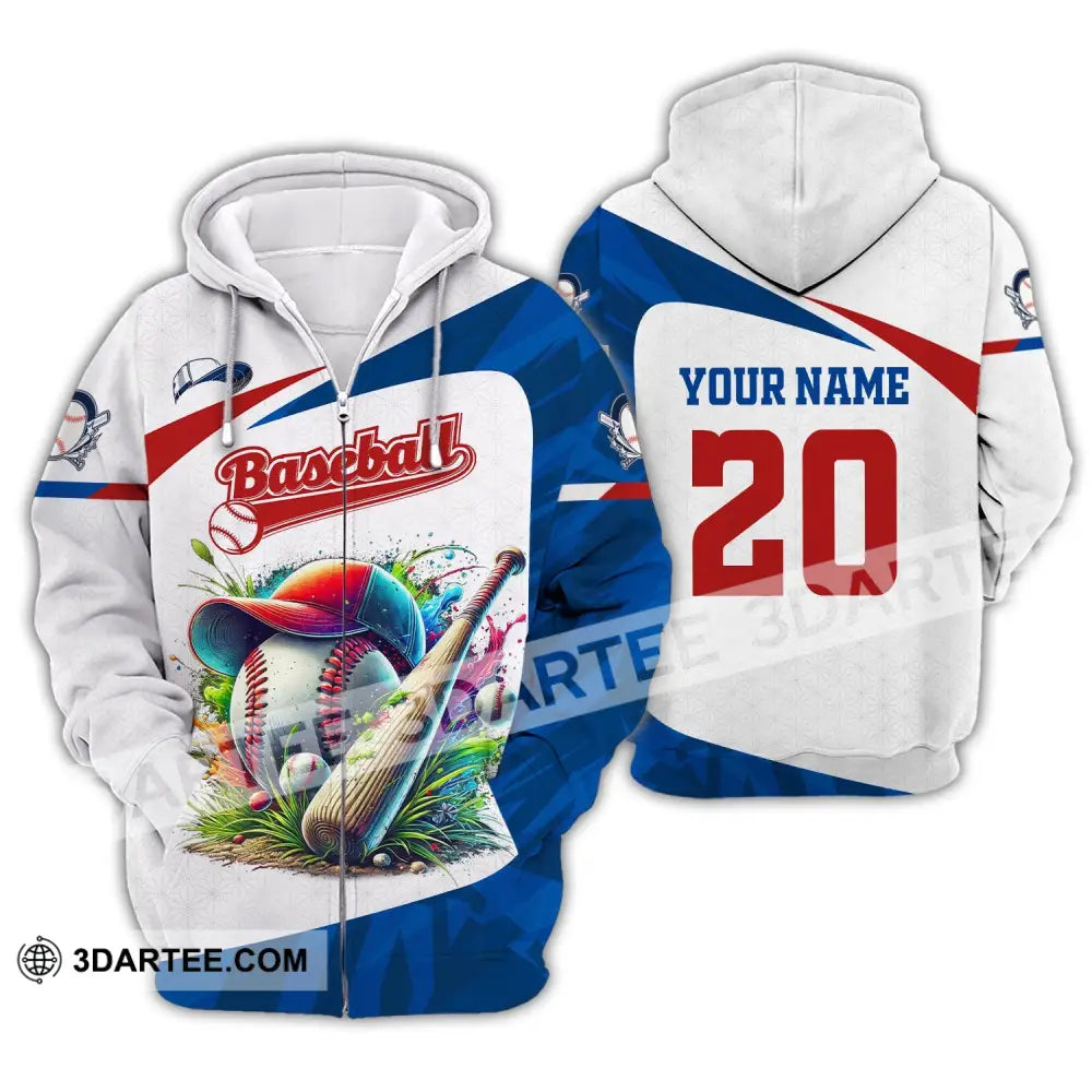 Man Shirt Custom Name Baseball Team T-Shirt Hoodie Long Sleeve Lover Apparel Zipper / S T-Shirt