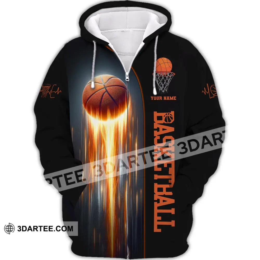 Man Shirt Custom Name Basketball Polo Gift For Player Zipper Hoodie / S T-Shirt