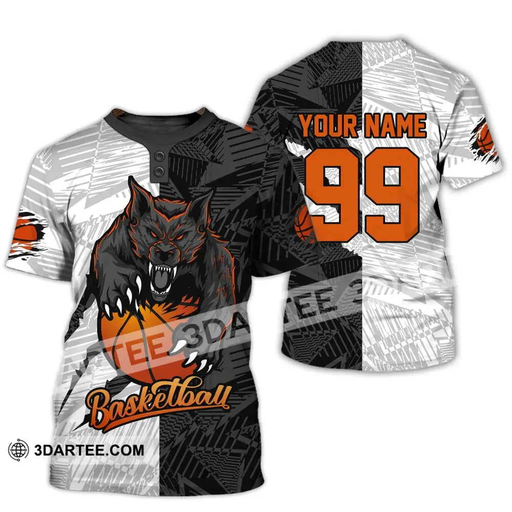 Man Shirt Custom Name Basketball Polo T-Shirt Hoodie Long Sleeve / S