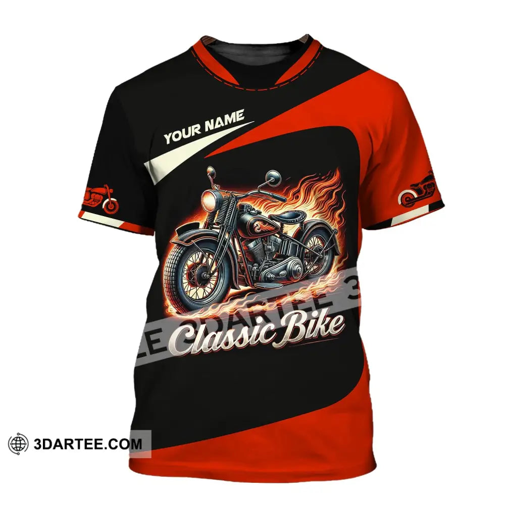 Man Shirt Custom Name Biker Classic Bike Love T-Shirt For Bikers Clothing / S T-Shirt