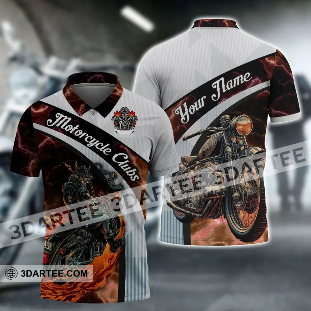 Man Shirt - Custom Name Biker Gang T-Shirt Motorcycle Club Skull Polo / S T-Shirt