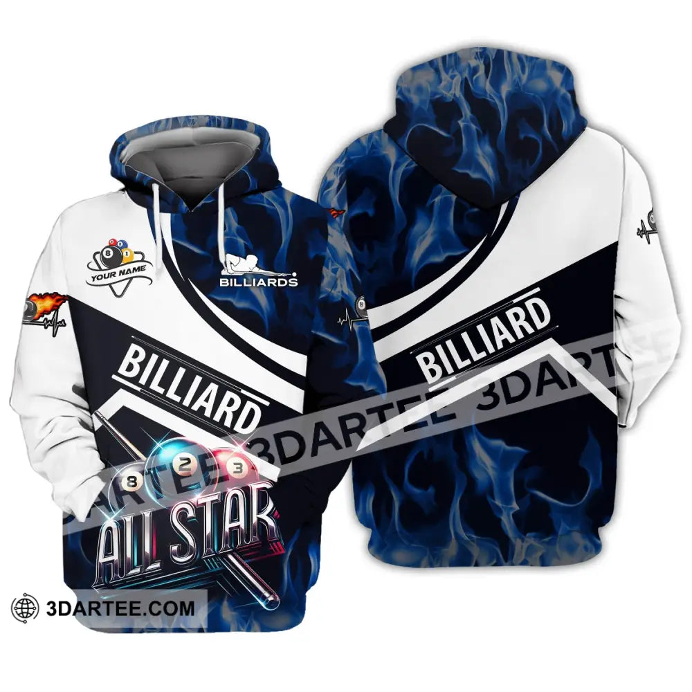 Man Shirt Custom Name Billiards All Star For Players Hoodie / S T-Shirt