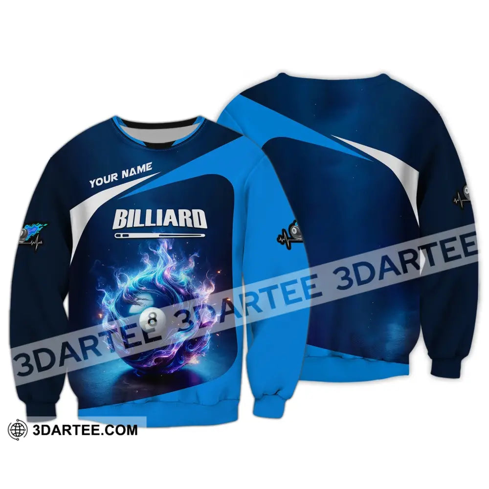 Man Shirt Custom Name Billiards All Star For Players Long Sleeve / S T-Shirt