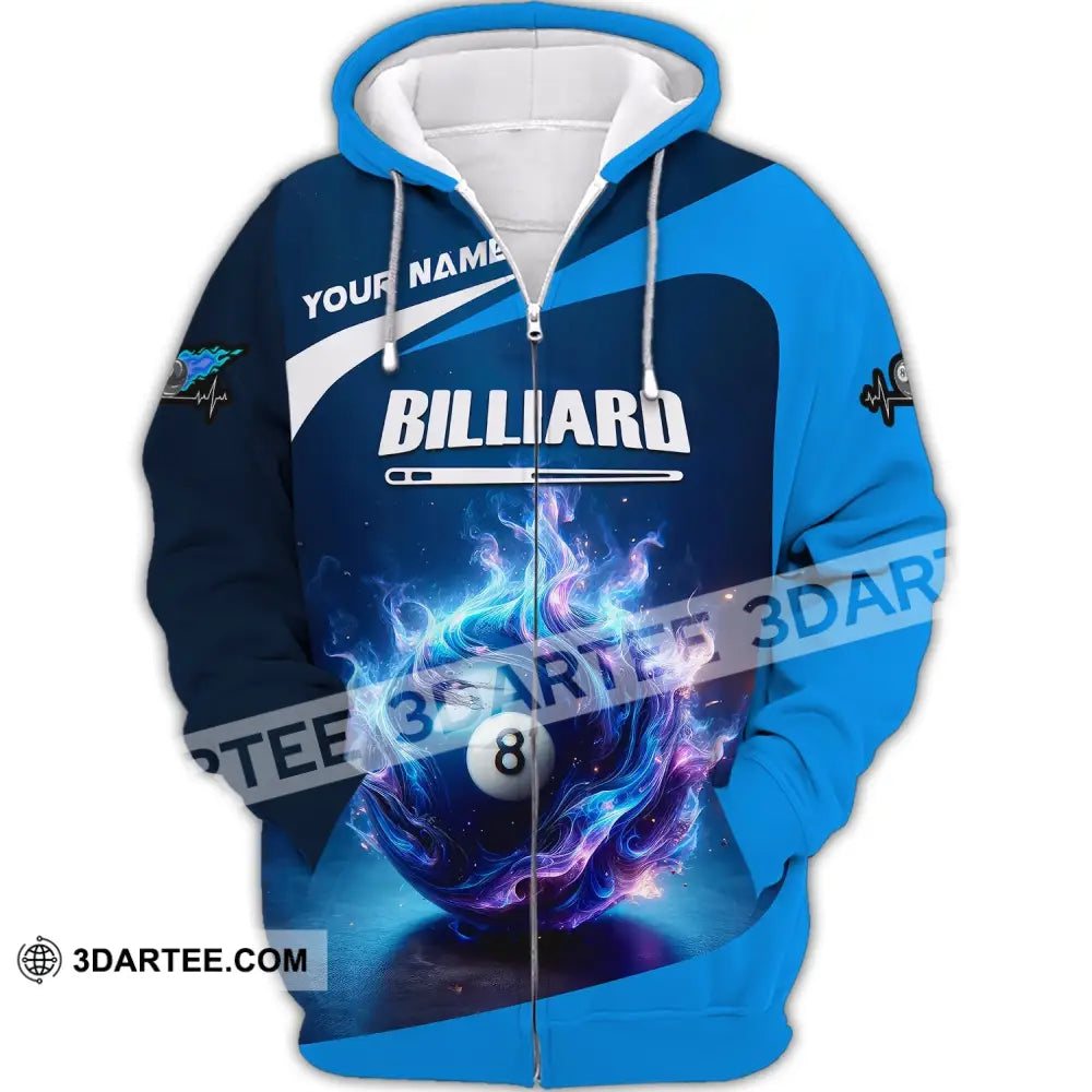 Man Shirt Custom Name Billiards All Star For Players Zipper Hoodie / S T-Shirt