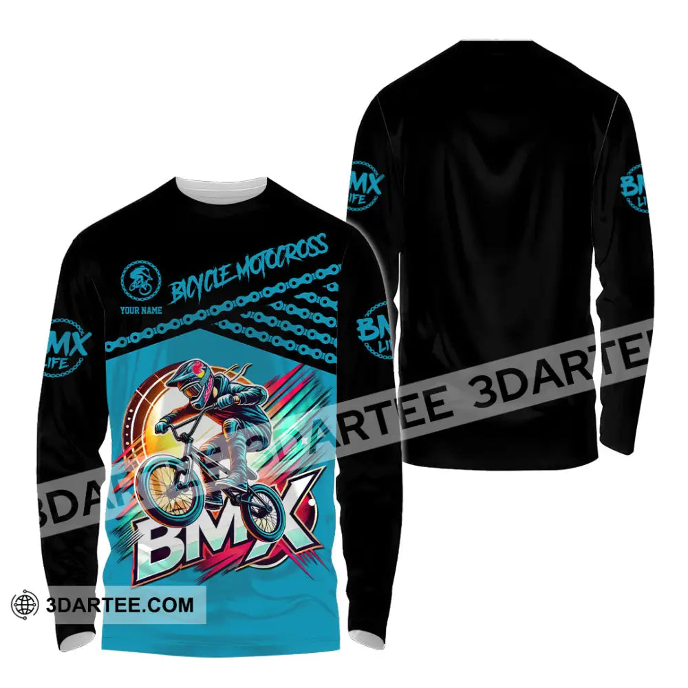 Man Shirt Custom Name Bmx Bike Polo Hoodie Long Sleeve Gift / S T-Shirt