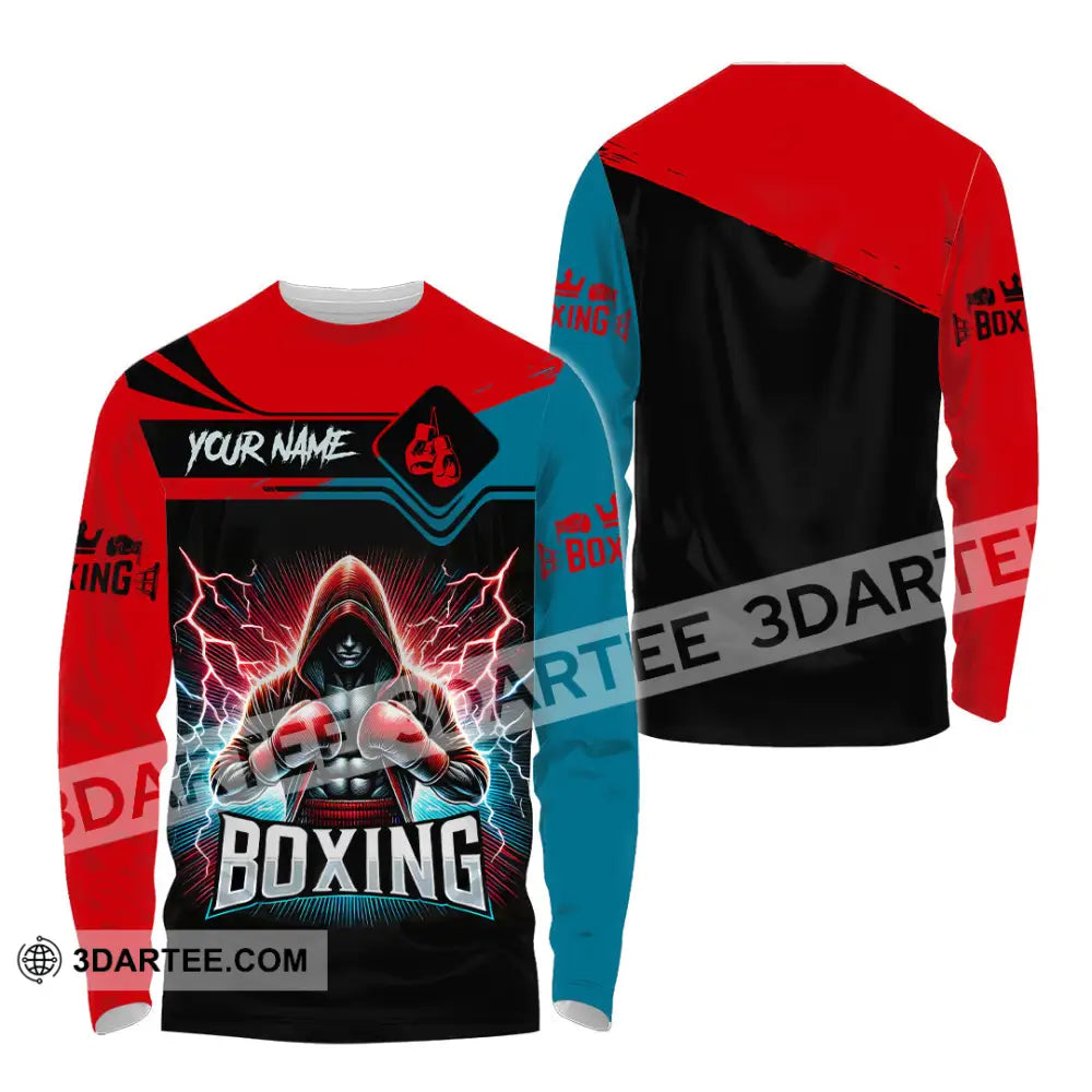 Man Shirt Custom Name Boxing Lover Hoodie Polo Long Sleeve Gift For Players / S T-Shirt