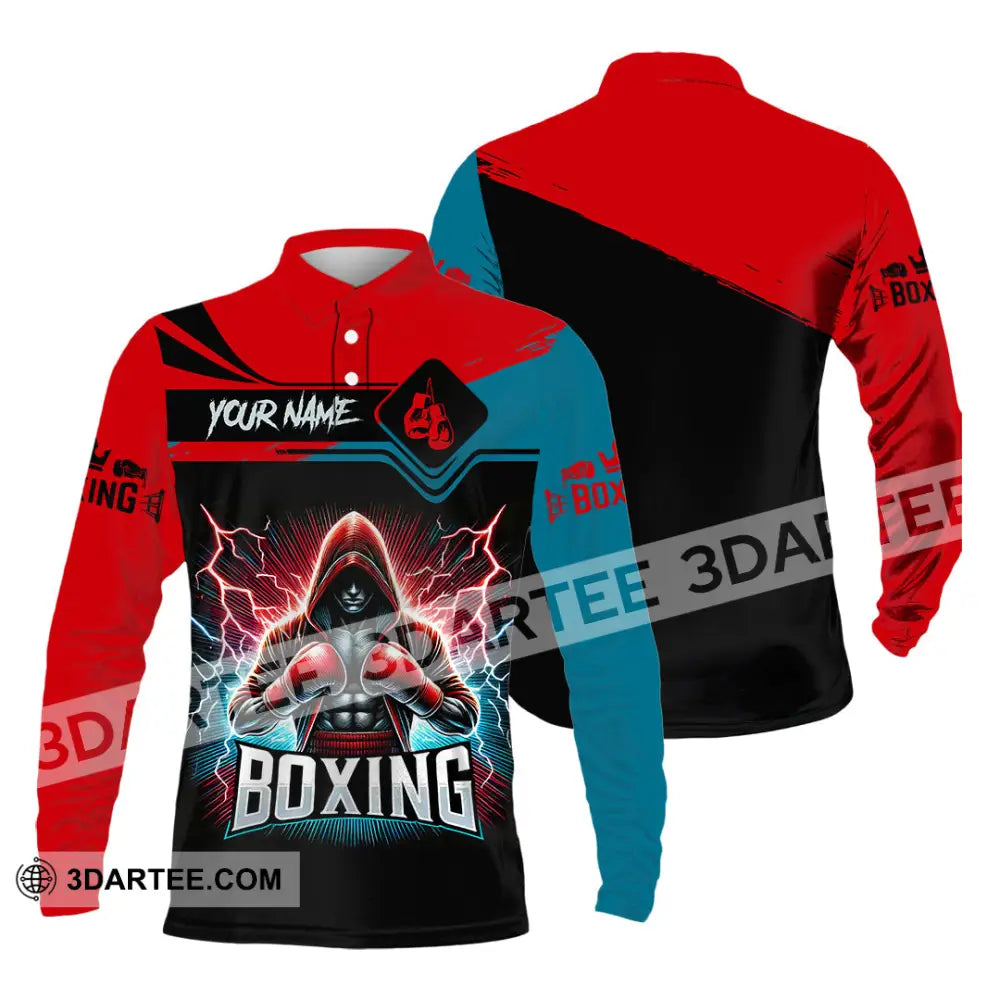 Man Shirt Custom Name Boxing Lover Hoodie Polo Long Sleeve Gift For Players / S T-Shirt