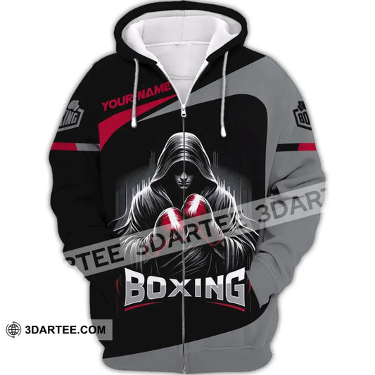 Man Shirt Custom Name Boxing Polo Hoodie Gift For Lover Zipper / S T-Shirt