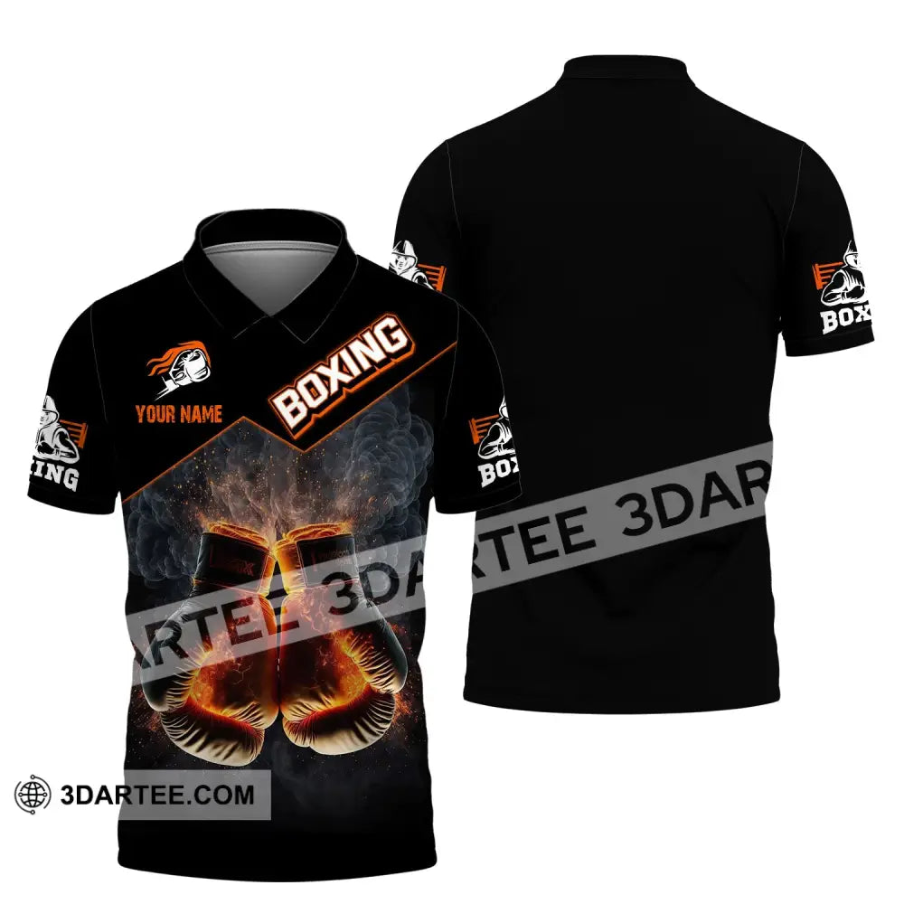 Man Shirt Custom Name Boxing Polo Long Sleeve Gift Players / S T-Shirt