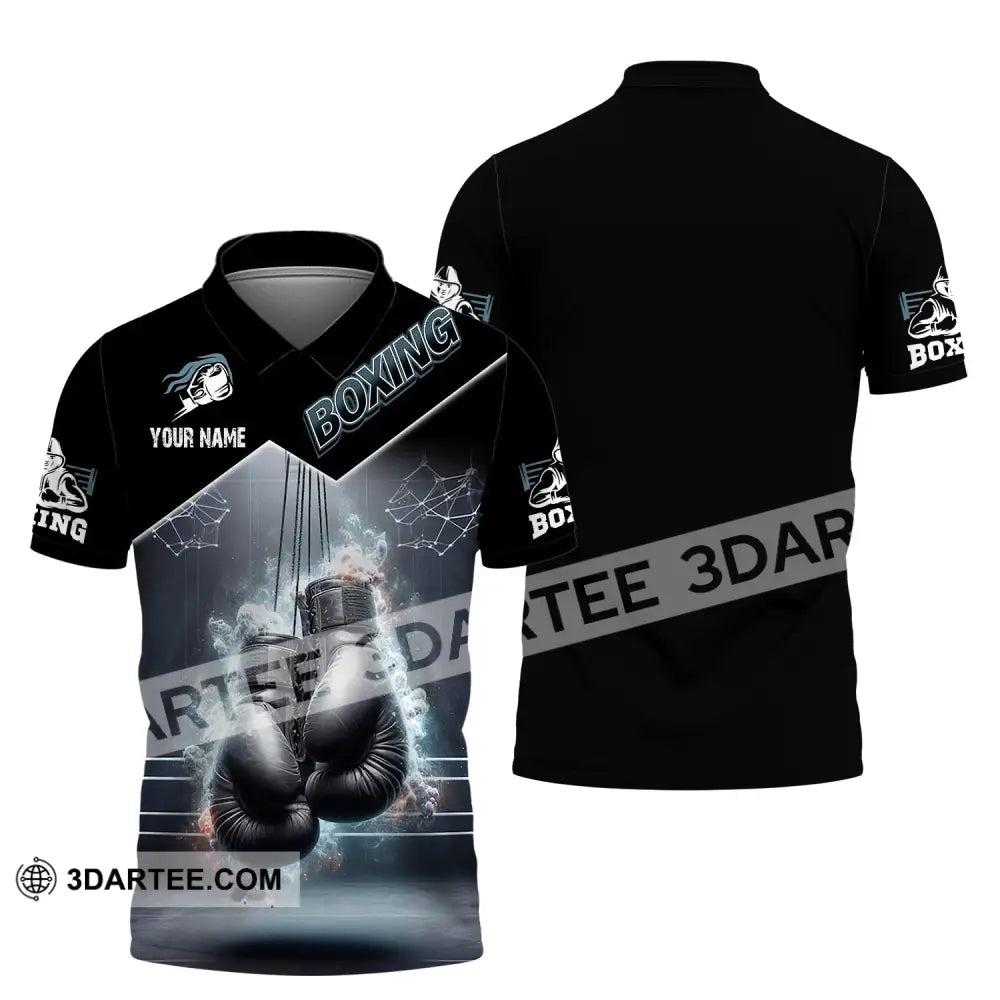 Man Shirt Custom Name Boxing Polo Long Sleeve Gift / S T-Shirt