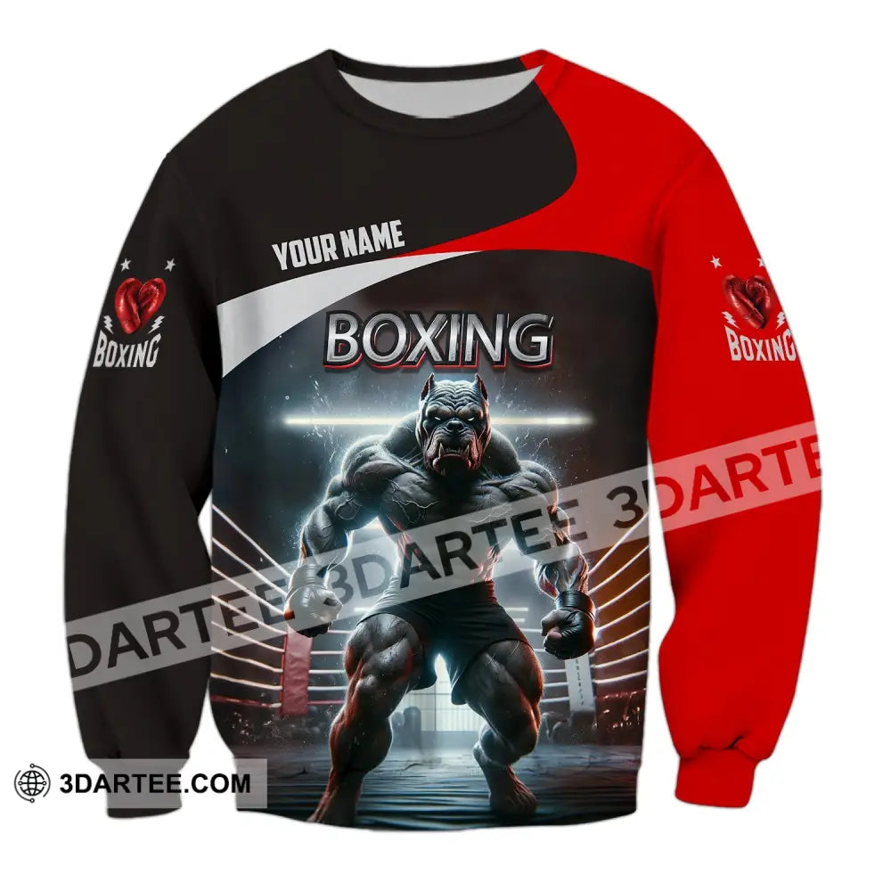 Man Shirt Custom Name Boxing T-Shirt For Club Gift Lovers Long Sleeve / S T-Shirt