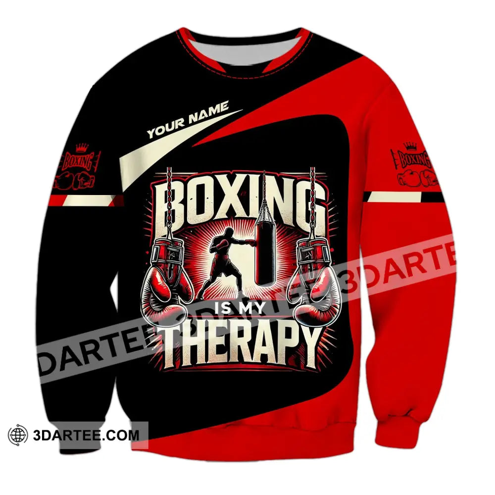 Man Shirt Custom Name Boxing T-Shirt For Club Gift Lovers Long Sleeve / S T-Shirt