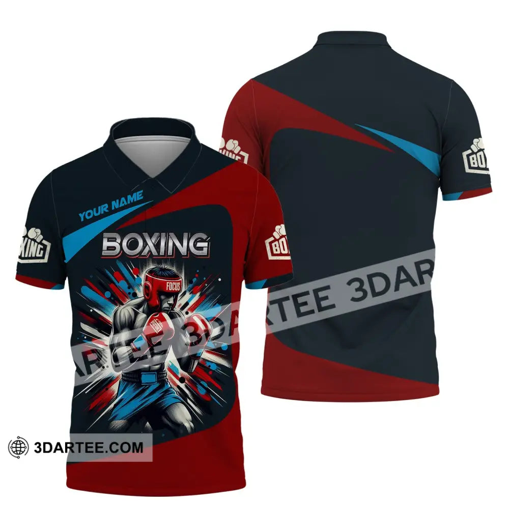 Man Shirt Custom Name Boxing T-Shirt Gift For Lover Polo / S