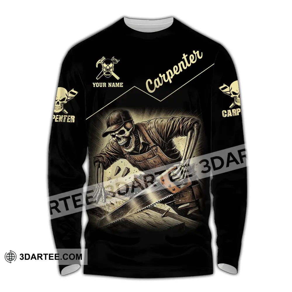 Man Shirt Custom Name Carpenter Hoodie Polo Long Sleeve / S T-Shirt