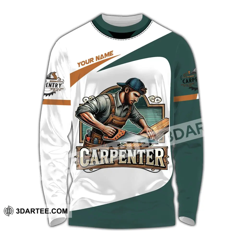 Man Shirt Custom Name Carpenter Hoodie Polo Long Sleeve / S T-Shirt