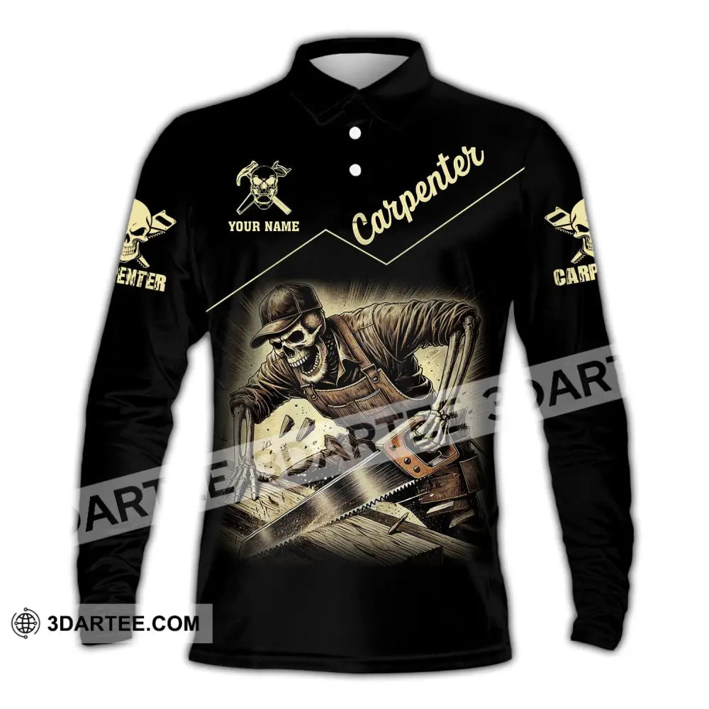 Man Shirt Custom Name Carpenter Hoodie Polo Long Sleeve / S T-Shirt