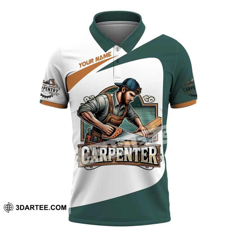 Man Shirt Custom Name Carpenter Hoodie Polo Long Sleeve / S T-Shirt