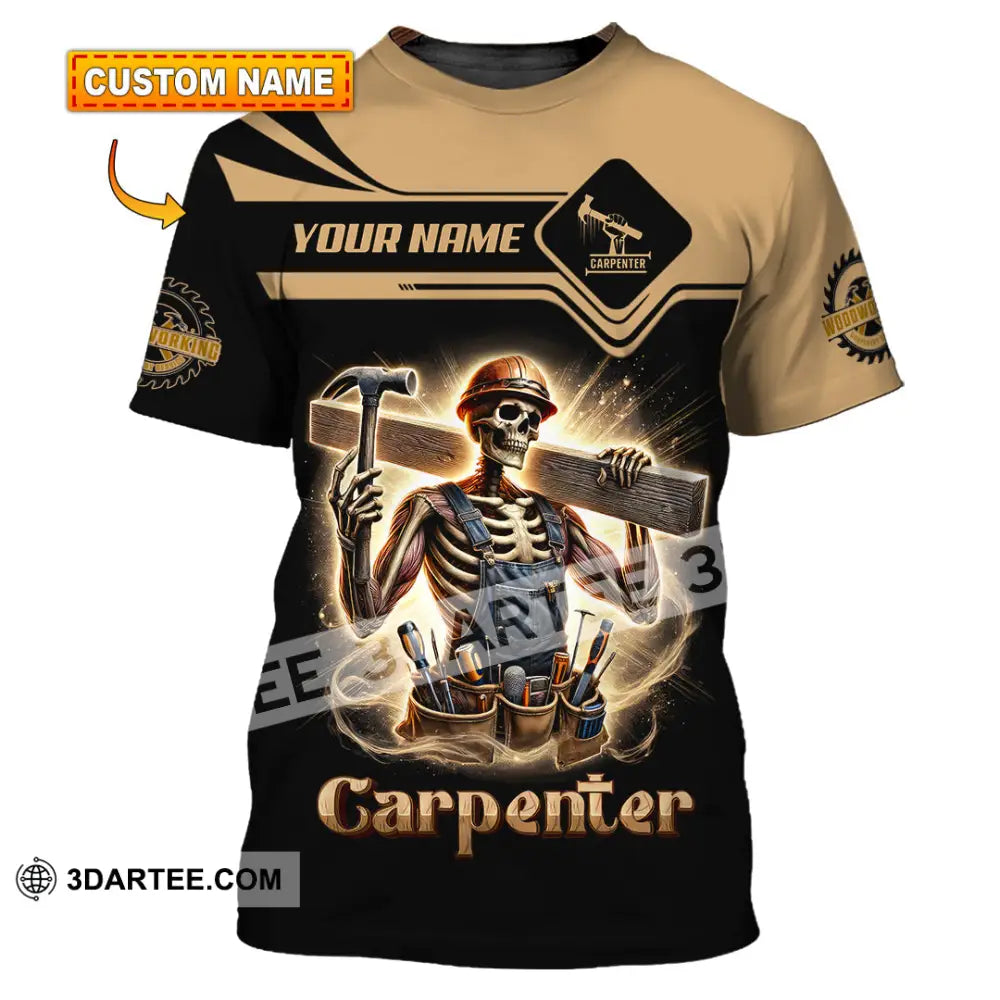 Man Shirt Custom Name Carpenter Polo Long Sleeve Gift For T-Shirt