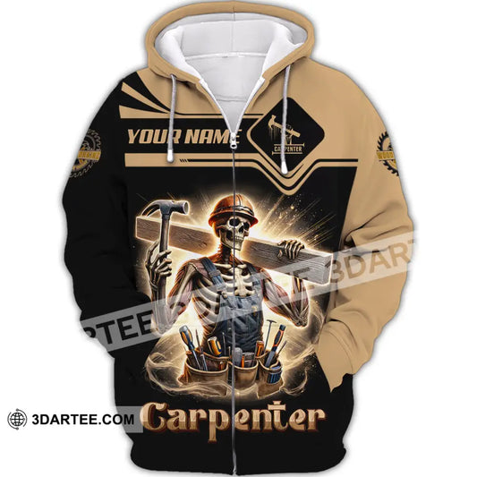 Man Shirt Custom Name Carpenter Polo Long Sleeve Gift For Zipper Hoodie / S T-Shirt