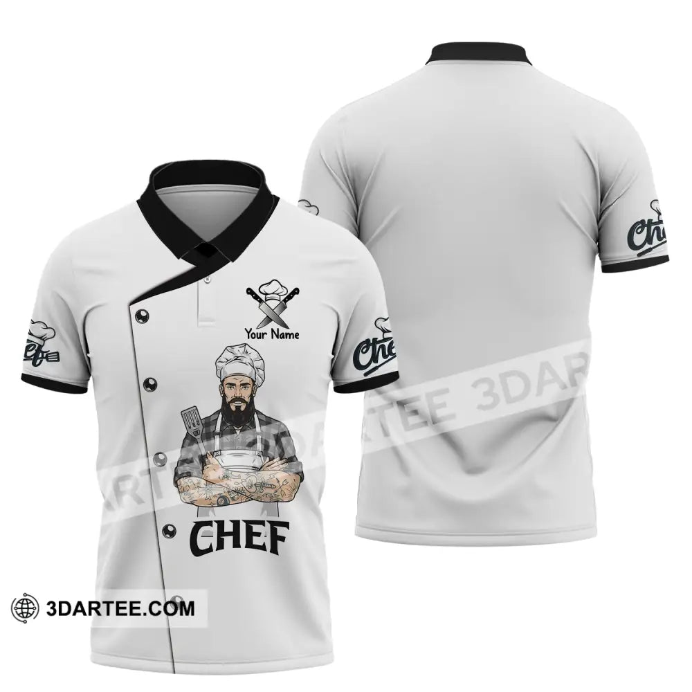 Man Shirt Custom Name Chef T-Shirt Apparel Polo / S T-Shirt