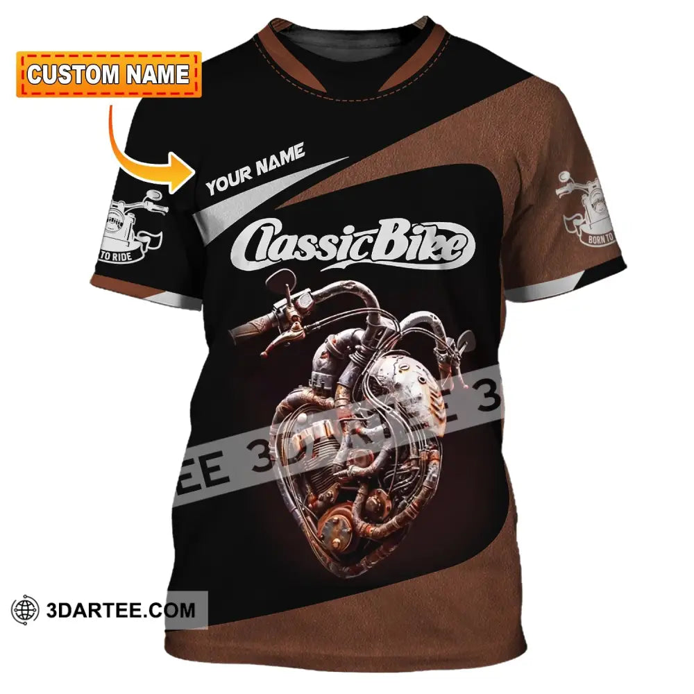 Man Shirt Custom Name Classic Bike Motorcycle T-Shirt Hoodie Long Sleeve T-Shirt