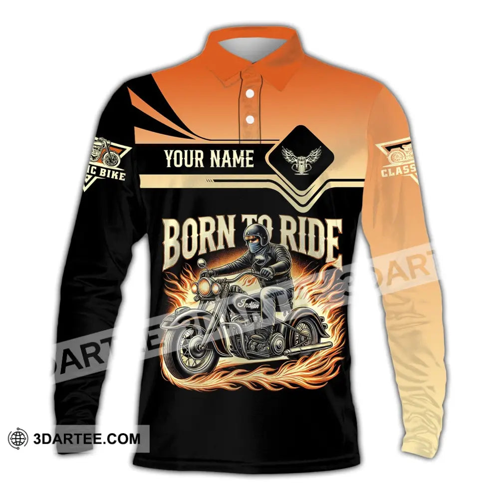 Man Shirt Custom Name Classic Bike Motorcycle T-Shirt Hoodie Long Sleeve Polo / S T-Shirt