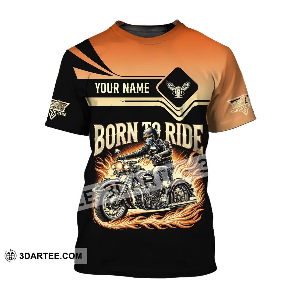 Man Shirt Custom Name Classic Bike Motorcycle T-Shirt Hoodie Long Sleeve / S T-Shirt