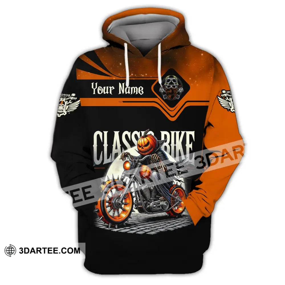 Man Shirt Custom Name Classic Bike Motorcycle T-Shirt Hoodie Long Sleeve / S T-Shirt