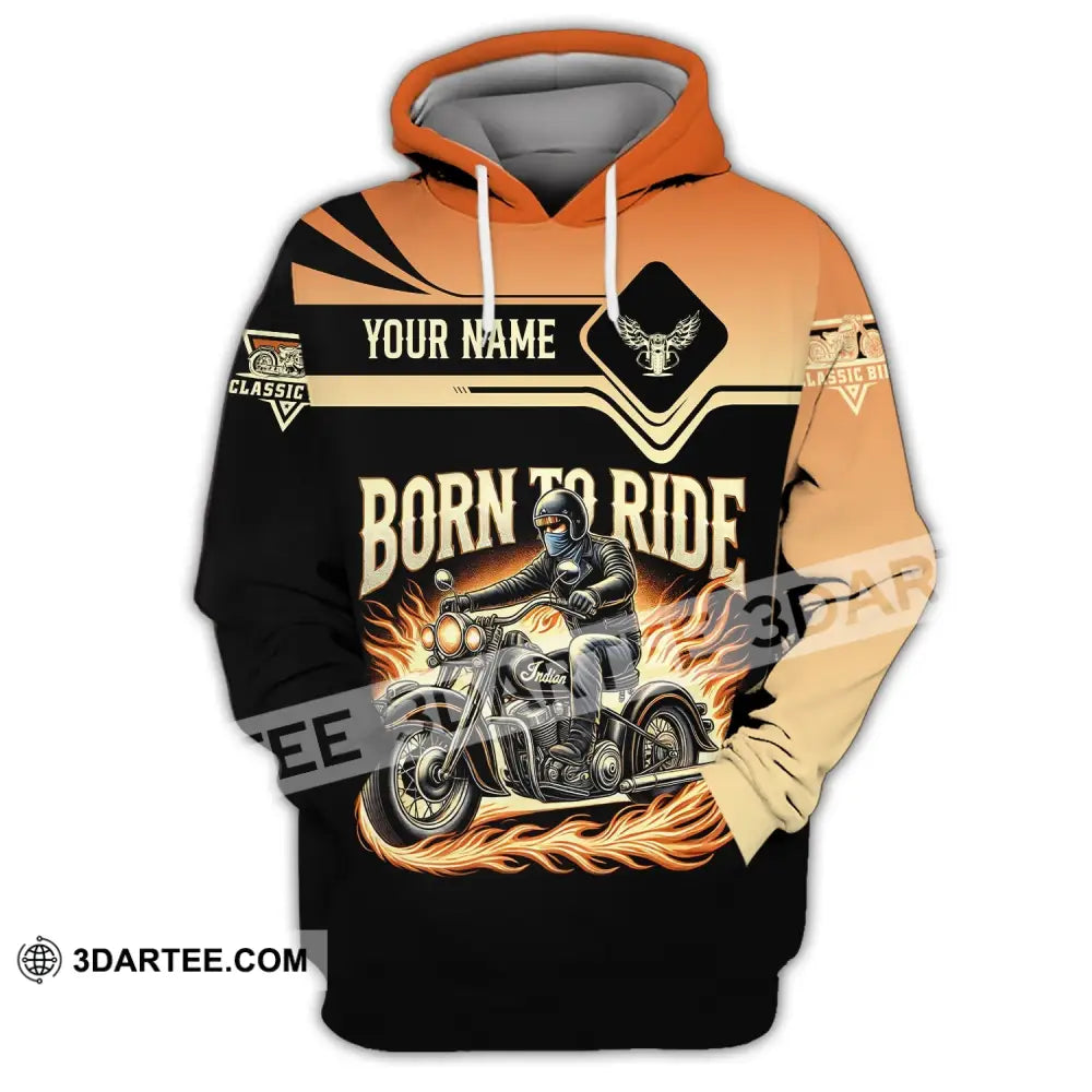 Man Shirt Custom Name Classic Bike Motorcycle T-Shirt Hoodie Long Sleeve / S T-Shirt