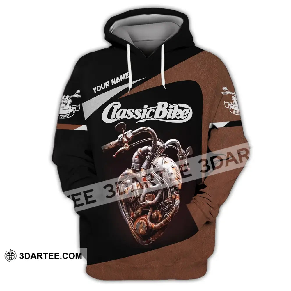 Man Shirt Custom Name Classic Bike Motorcycle T-Shirt Hoodie Long Sleeve / S T-Shirt