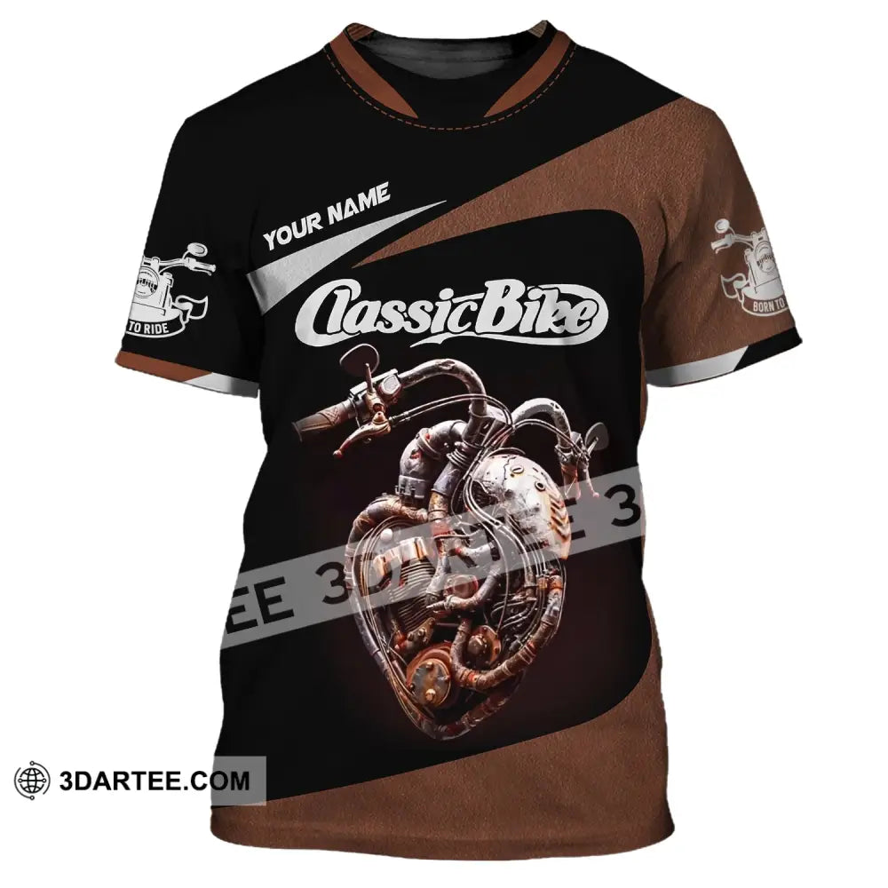 Man Shirt Custom Name Classic Bike Motorcycle T-Shirt Hoodie Long Sleeve / S T-Shirt