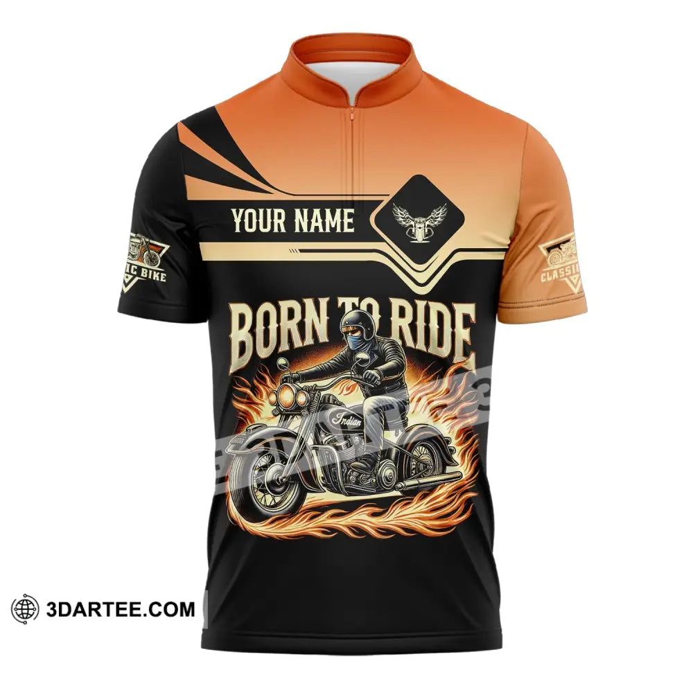 Man Shirt Custom Name Classic Bike Motorcycle T-Shirt Hoodie Long Sleeve Zipper Polo / S T-Shirt