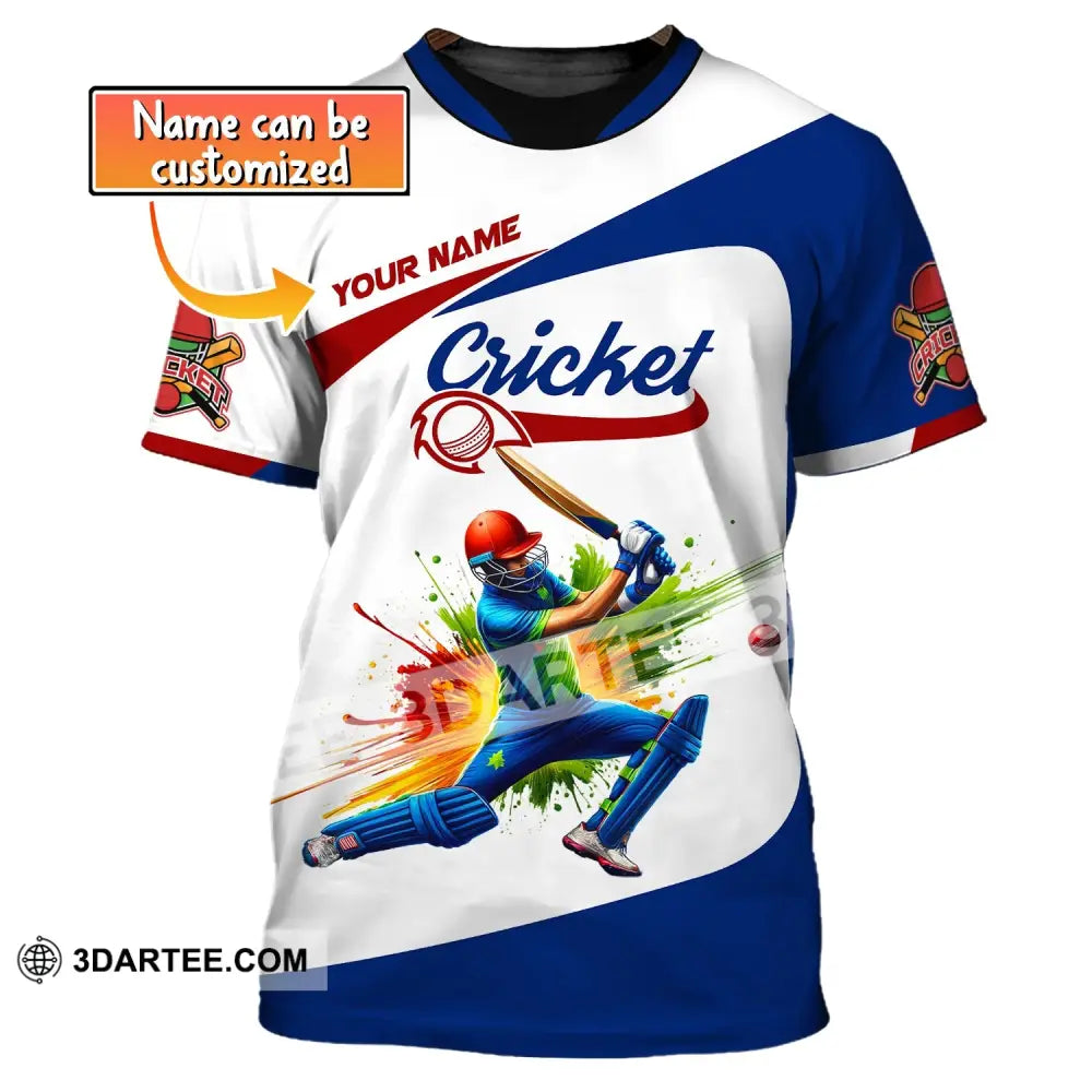 Man Shirt Custom Name Cricket T-Shirt Gift For Lover Player Apparel