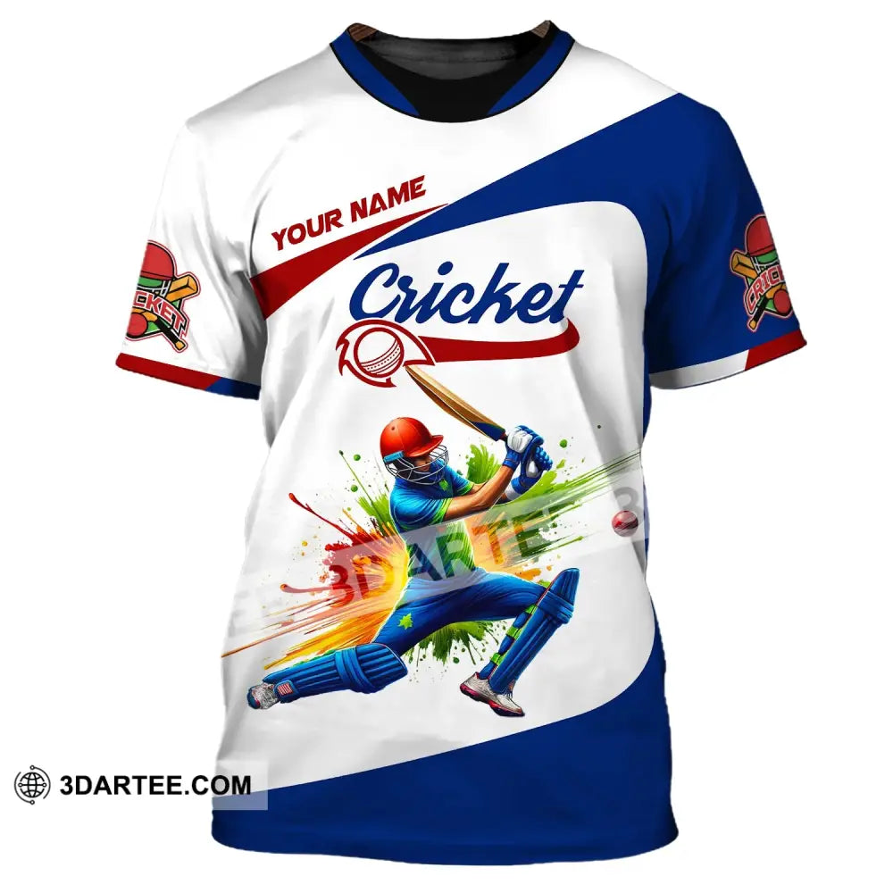 Man Shirt Custom Name Cricket T-Shirt Gift For Lover Player Apparel / S