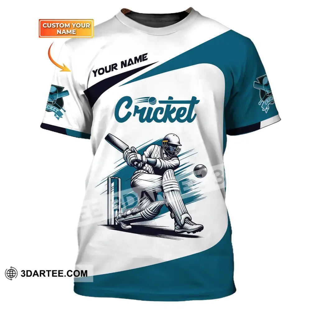 Man Shirt Custom Name Cricket T-Shirt Player Apparel Gift For Lover