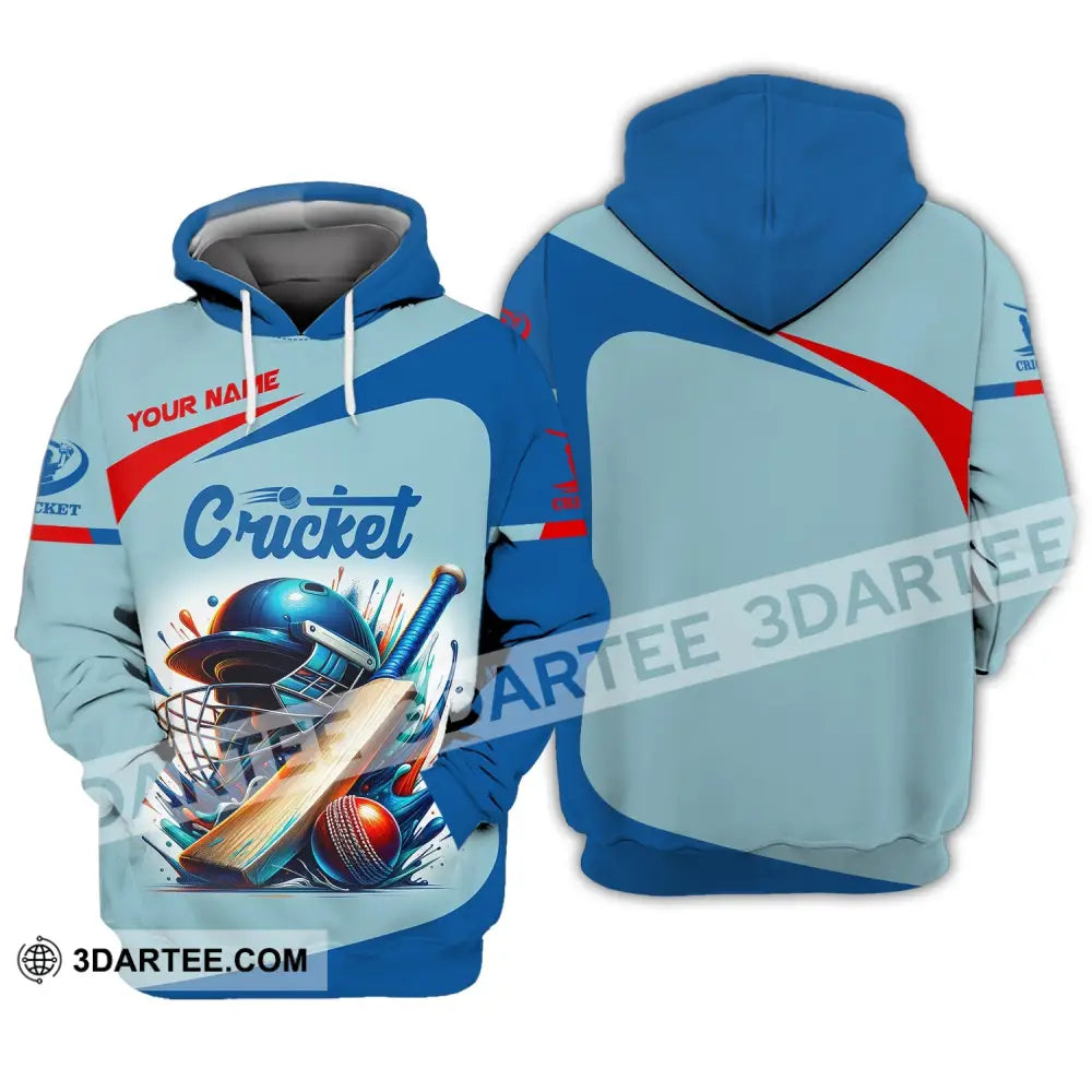 Man Shirt Custom Name Cricket T-Shirt Player Apparel Gift For Lover Hoodie / S