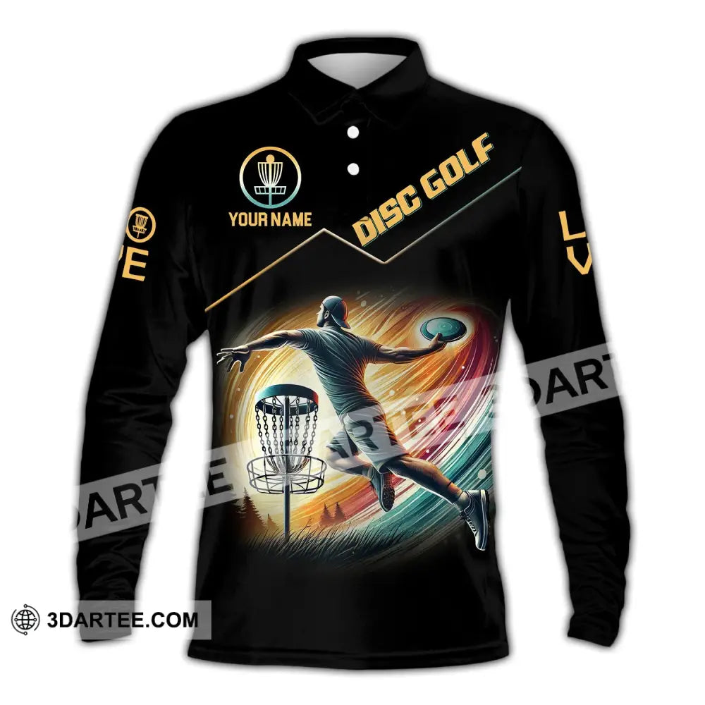 Man Shirt Custom Name Disc Golf T-Shirt Hoodie Long Sleeve Polo / S T-Shirt