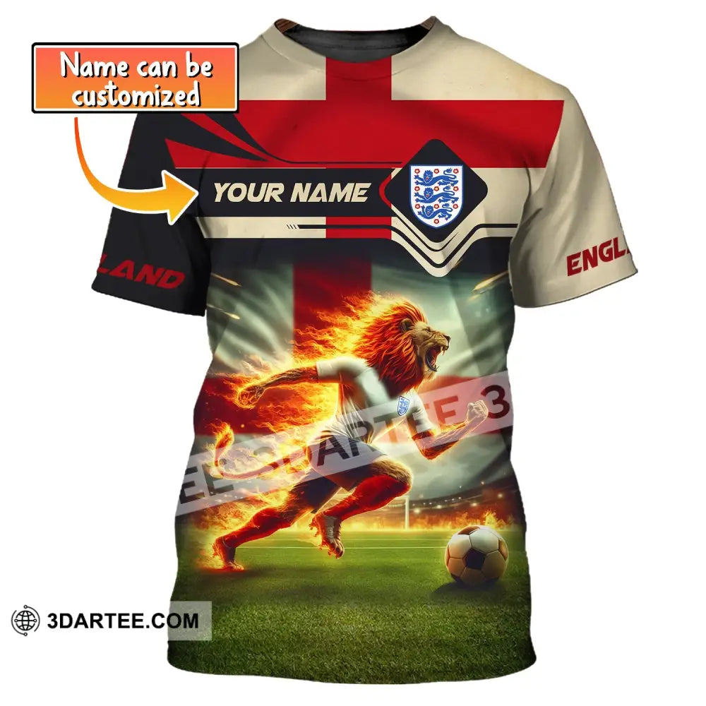 Man Shirt Custom Name England Football Soccer T-Shirt Gift For Lover