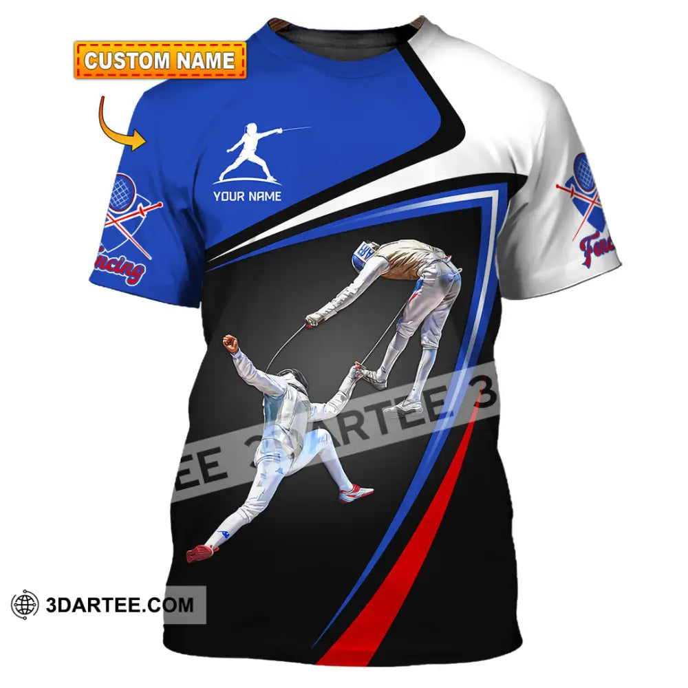 Man Shirt Custom Name Fencing Sport Tee Gift For Lover T-Shirt