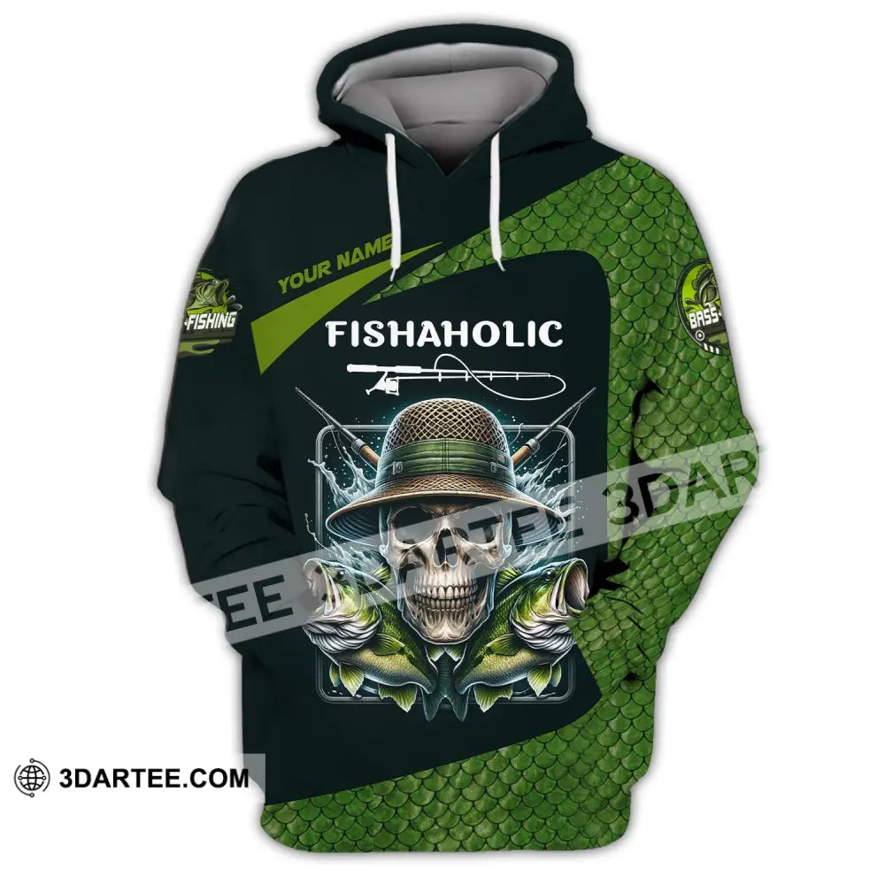 Man Shirt Custom Name Fishing Lover Fishaholic Hoodie Polo Long Sleeve / S T-Shirt