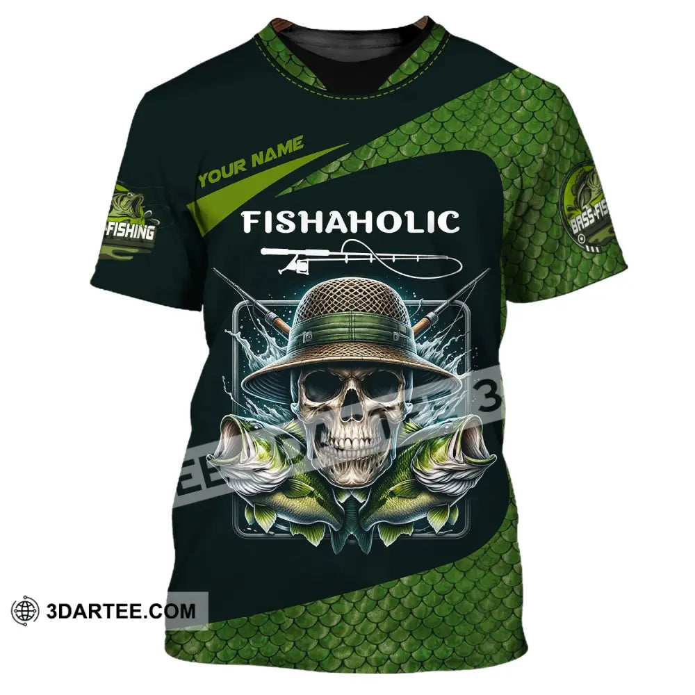 Man Shirt Custom Name Fishing Lover Fishaholic Hoodie Polo Long Sleeve T-Shirt / S T-Shirt