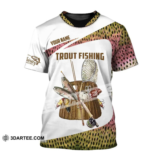 Man Shirt Custom Name Fishing Lover Trout Hoodie Polo Long Sleeve T-Shirt / S T-Shirt