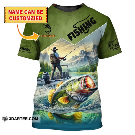 Man Shirt Custom Name Fishing T-Shirt Hoodie Long Sleeve Gift For Lover