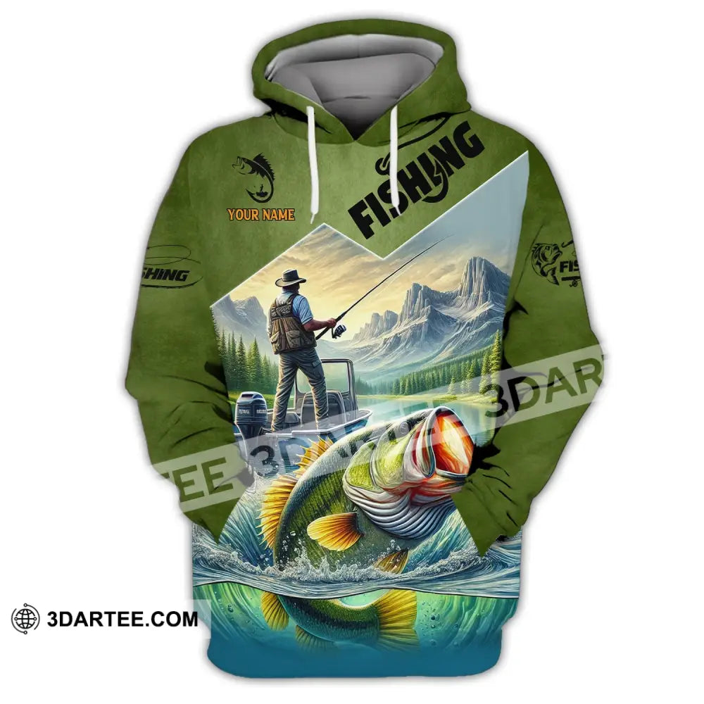 Man Shirt Custom Name Fishing T-Shirt Hoodie Long Sleeve Gift For Lover / S