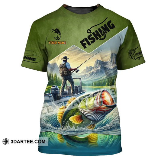 Man Shirt Custom Name Fishing T-Shirt Hoodie Long Sleeve Gift For Lover / S