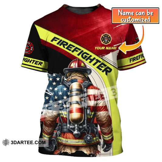 Man Shirt Custom Name For Firefighter T-Shirt Polo T-Shirt